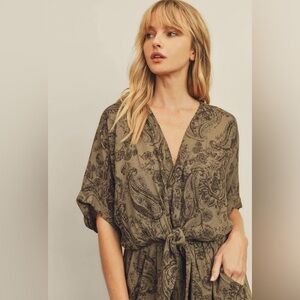 Paisley print jumpsuit.